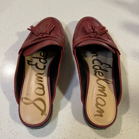 Sam Edelman Red Leather Mules - Picture 3 of 4